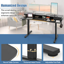 Load image into Gallery viewer, Electric Standing Desk with 2 Drawers, 3 Memory Positions, 63" x 24" Height Adjustable Electric Sit Stand Desk for Home Office Bedroom