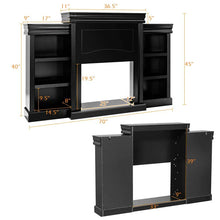 Load image into Gallery viewer, 70" Fireplace Mantel TV Stand with Storage Shelves, Freestanding Wood Media Console for 28.5" Fireplace Insert, Living Room &amp; Bedroom