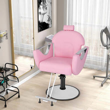 Load image into Gallery viewer, Reclining Barber Chair, 360° Swivel Salon Chair with Heavy Duty Hydraulic Pump, Adjustable Height &amp; Headrest for Hair Styling, Makeup, Tattoo