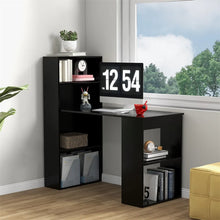 Load image into Gallery viewer, 48" Computer Desk with 6-Tier Storage Shelves, 3-in-1 Reversible Writing Desk w/ Bookshelf &amp; CPU Stand, Space-Saving Home Office Workstation