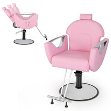 Load image into Gallery viewer, Reclining Barber Chair, 360° Swivel Salon Chair with Heavy Duty Hydraulic Pump, Adjustable Height &amp; Headrest for Hair Styling, Makeup, Tattoo