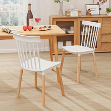 Load image into Gallery viewer, Set of 4 Windsor Dining Chairs, Modern Armless Side Kitchen Chairs with Spindle Back, Curved Seat &amp; Solid Wood Legs for Living Room, Restaurant