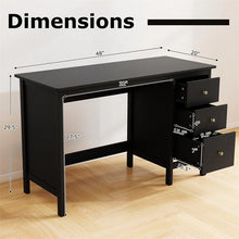 Load image into Gallery viewer, Computer Desk with 3 Storage Drawers, 48" Modern Home Office Desk with Spacious Desktop, Compact Study Writing Desk Workstation for Bedroom