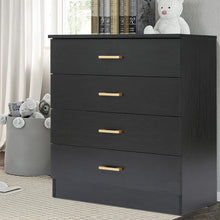 Load image into Gallery viewer, Segmart Black Chest of 4 Drawers, Wood Bedroom Furniture Chest Cabinet with Metal Handles for Kids Room