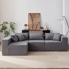 Load image into Gallery viewer, 104 - Inch Corduroy Modular L Shaped Sectional Sofa, Luxury Floor Couch Set, Upholstered Indoor Furniture, Foam - Filled Compressed Sofa for Living Room, Bedroom, 4 PC Free Combination ?