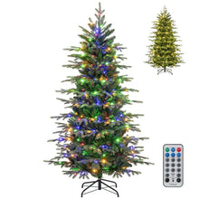 Load image into Gallery viewer, 6/7.5/9 FT Pre-lit Artificial Christmas Tree with 260/380/560 Multicolor Lights, 714/1162/1770 Branch Tips, 11 Lighting Modes, Remote &amp; Timer - 6 FT