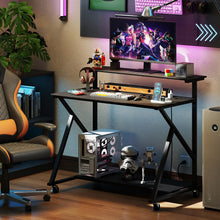 Load image into Gallery viewer, Tangkula 39.5" Mobile Computer Desk with Power Outlets for Home Office Bedroom