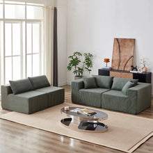 Load image into Gallery viewer, 104 - Inch Corduroy Modular L Shaped Sectional Sofa, Luxury Floor Couch Set, Upholstered Indoor Furniture, Foam - Filled Compressed Sofa for Living Room, Bedroom, 4 PC Free Combination ?
