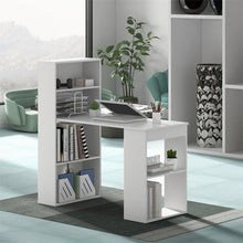 Load image into Gallery viewer, 48" Computer Desk with 6-Tier Storage Shelves, 3-in-1 Reversible Writing Desk w/ Bookshelf &amp; CPU Stand, Space-Saving Home Office Workstation