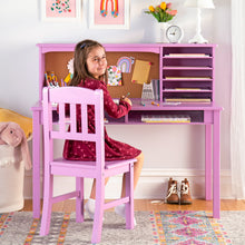 Load image into Gallery viewer, Guidecraft Kids Media Desk and Chair Set - Gray: Kids Desk and Chair Set, Study Table for Kids with Hutch and Shelf, Wood Bedroom Furniture Set