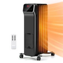 Load image into Gallery viewer, 1500W Oil Filled Radiator Heater with Remote Control, Adjustable Thermostat, 24H Timer &amp; 3 Modes, Portable Electric Space Heater for Home Office