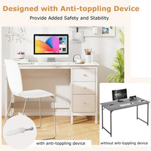 Load image into Gallery viewer, Computer Desk with 3 Storage Drawers, 48" Modern Home Office Desk with Spacious Desktop, Compact Study Writing Desk Workstation for Bedroom