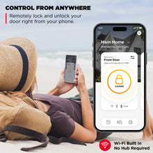 Load image into Gallery viewer, Kwikset Halo Touchscreen Wi - Fi Smart Deadbolt Hardware Lock with Smartkey Satin Nickel