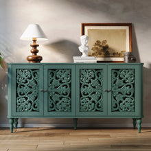 Load image into Gallery viewer, HLR 48" Accent Cabinet with 4 Doors, Vintage Hollow Carving Storage Credenza, Sideboards and Buffets Cabinet for Living Room, Kitchen, Dining Room, Entryway