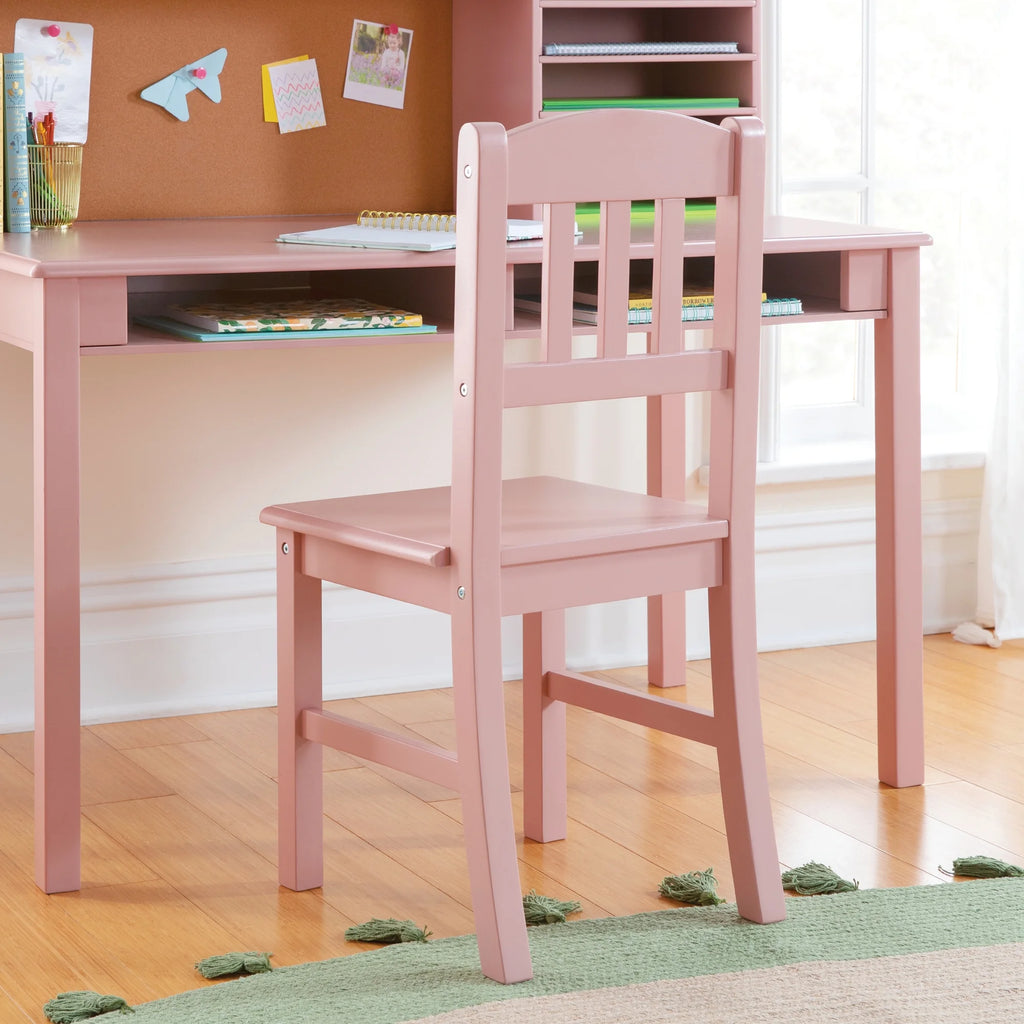 Guidecraft Kids Media Desk and Chair Set - Gray: Kids Desk and Chair Set, Study Table for Kids with Hutch and Shelf, Wood Bedroom Furniture Set